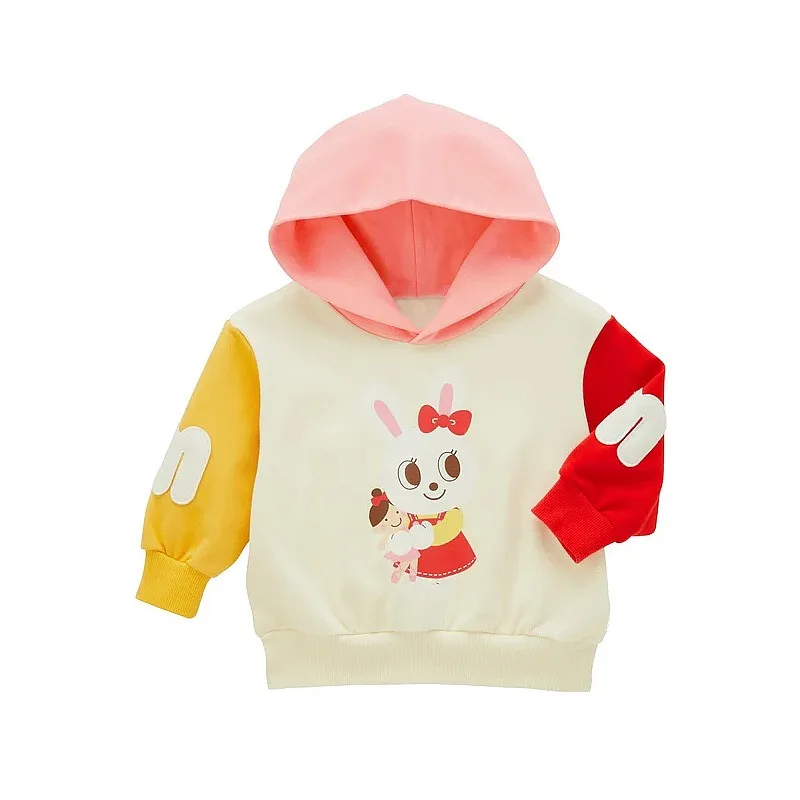 Japanese Kids Hoodies Cartoon  Little Bear Bunny Hooded Sweatshirt  Spring  Boys Hoodie Girls Color Blocked Tops Boy Sweatshirts