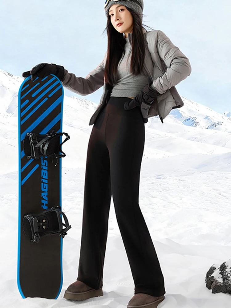 Spodnie damskie 2025, model Ark, spodnie do jogi, wysoki stan, ocieplane, z prostymi nogawkami, kolor mleczny, modelujące pośladki.