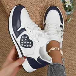 Summer autumn new  trade large size women's thick soled casual sports shoes front lace-up style casual comfort sneakers C1433