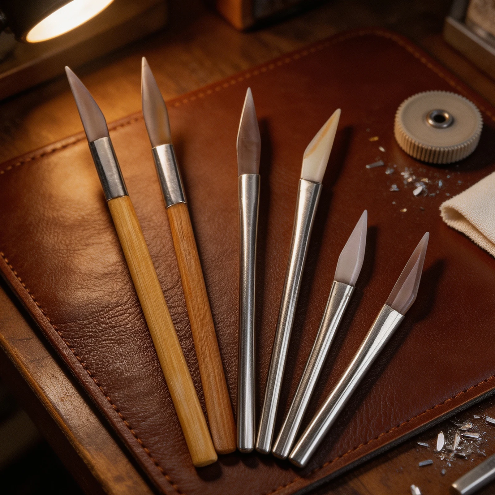 for agate Polishing Tool for agate Burnisher 6PCS for agate+Steel(AB Style) for agate+Wood(CD Style) KIT SET Craft Tool