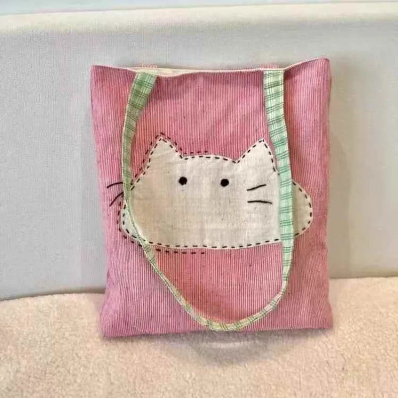 

Милая холщовая сумка-тоут, новая женская легкая сумка для покупок на одно плечо, повседневные сумки-хобо, кавайная женская сумка