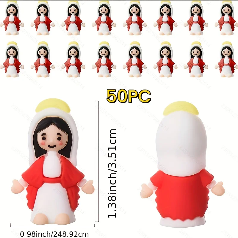 20pcs Multicolor Mini Virgin Mary Statues Classic Religious Ornaments Hide and Seek Decor Baptism Favors and Easter Egg Fillers
