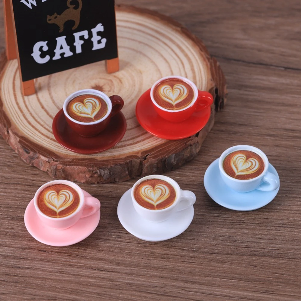 10pcs/set Dollhouse Miniature Dessert Coffee Bean/Coffee Cup Drinks Model Toy for Blyth BJD Doll Accessories Kids Gift