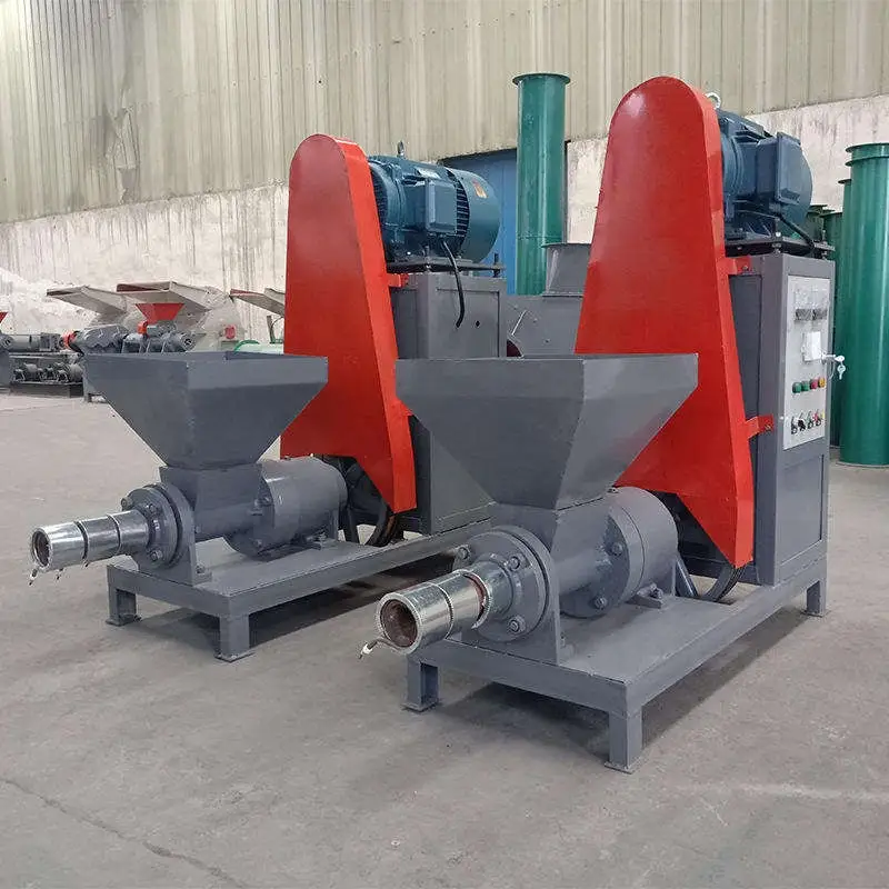 Thickened wear-resistant alloy screw & mold, durable service life, replaceable molds to adjust charcoal rod diameter 30-80mm