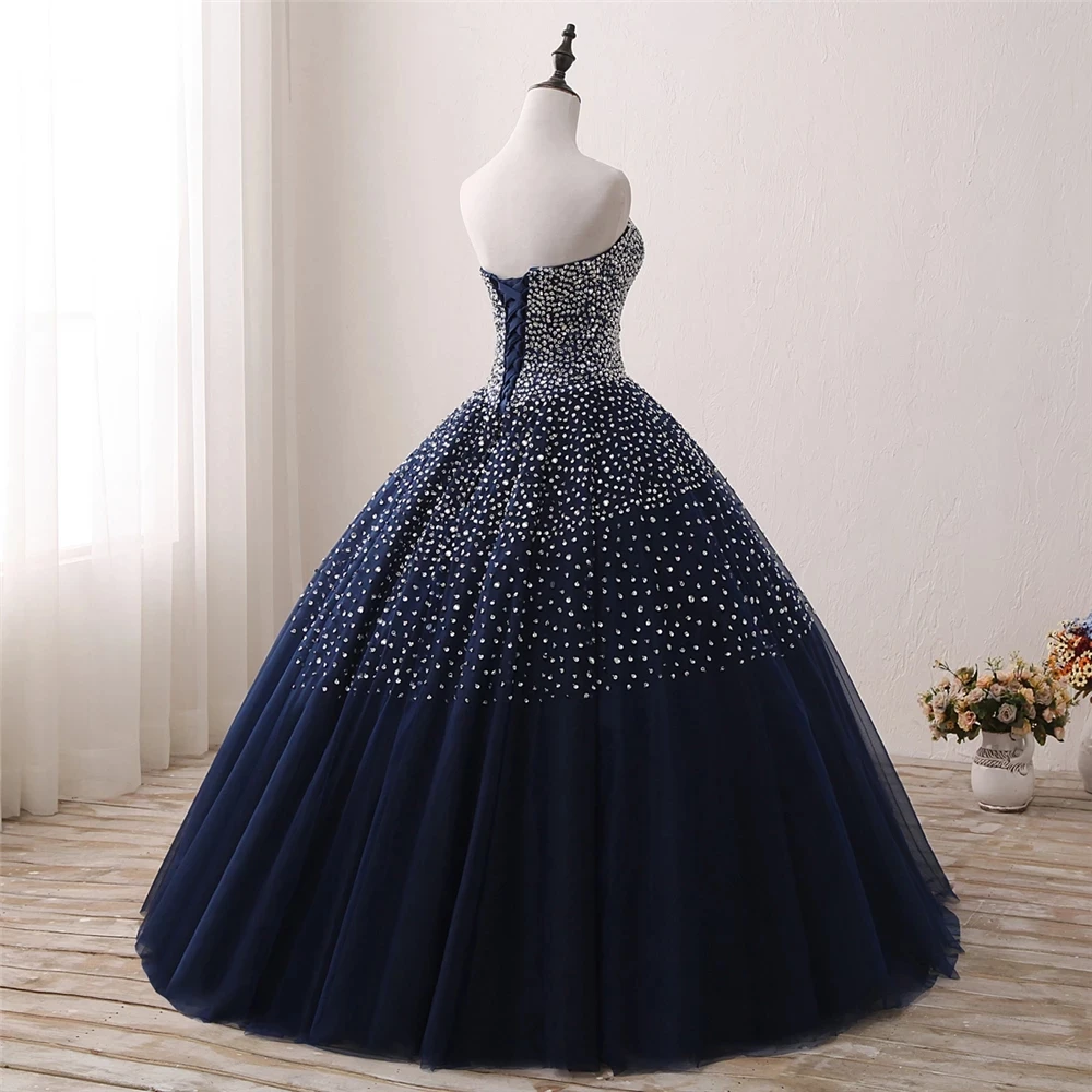 Abiti Quinceanera con scollo a cuore personalizzati Abito da ballo con perline Abito scintillante dolce 16 per abiti da festa di compleanno per debuttanti di 15 anni