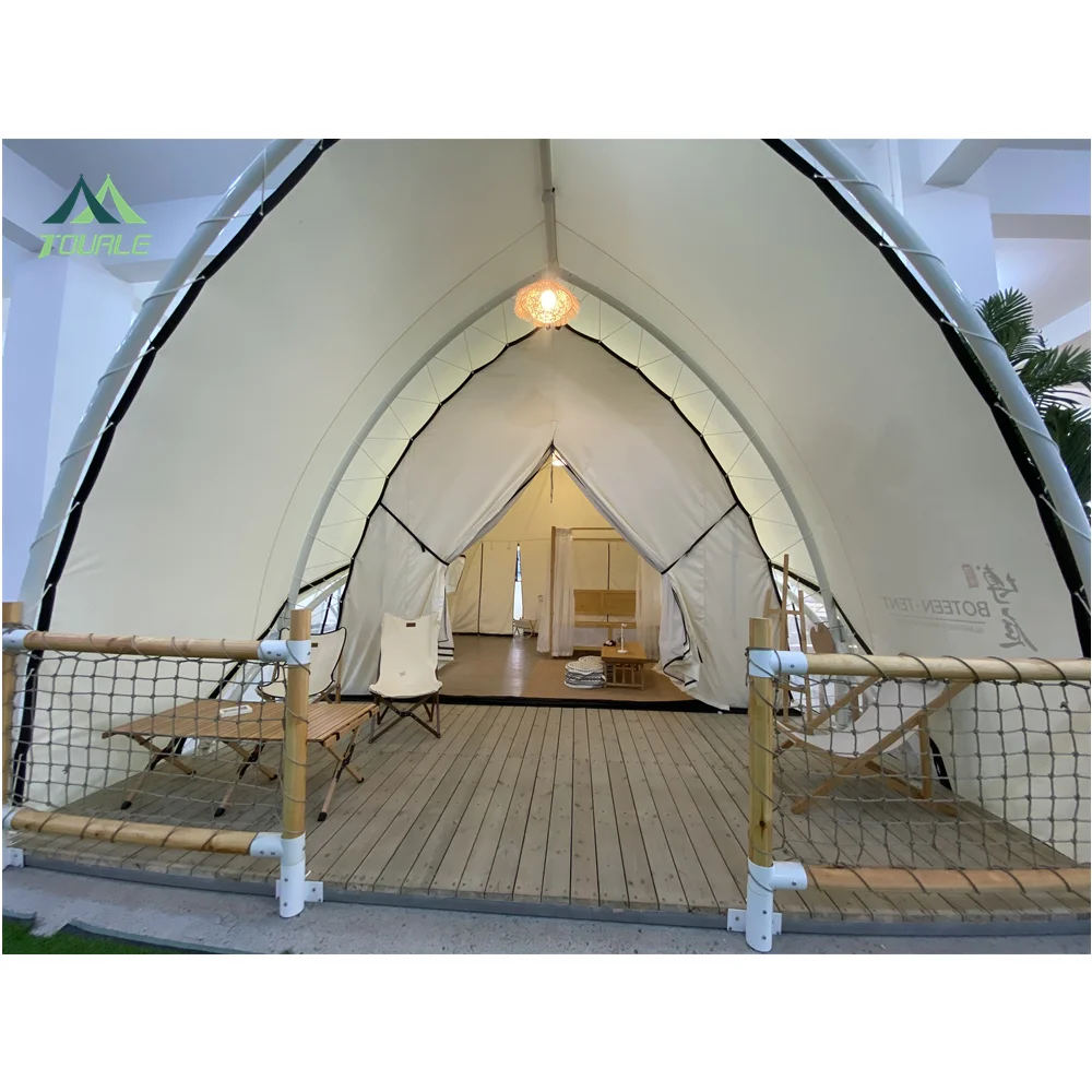 Outdoor Double-layer Waterproof Camping Tent, Sailboat Safari Tent  3-4 Person Tent
