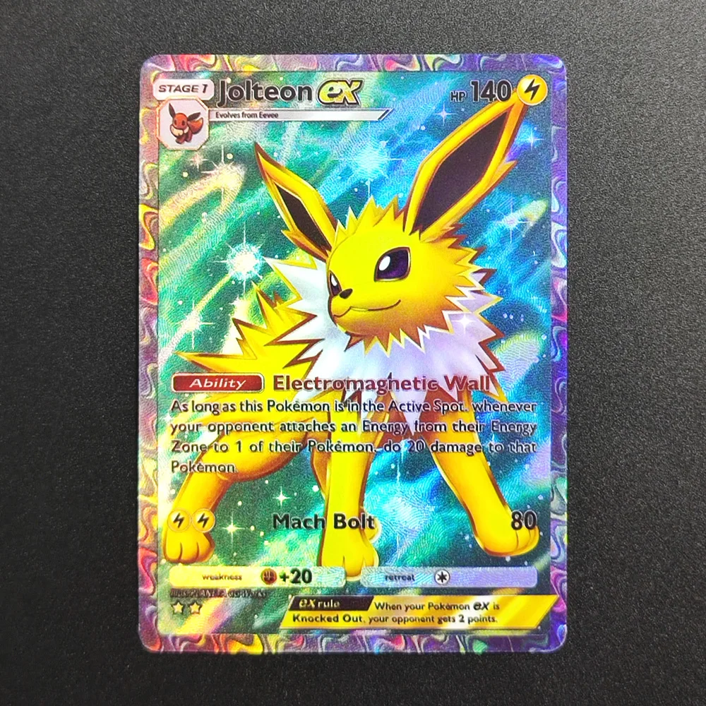 

Proxy Pokemon Card EN Pocket Monsters Jolteon EX Super Rare Collectibles Card Single Classic Anime Cards Toys