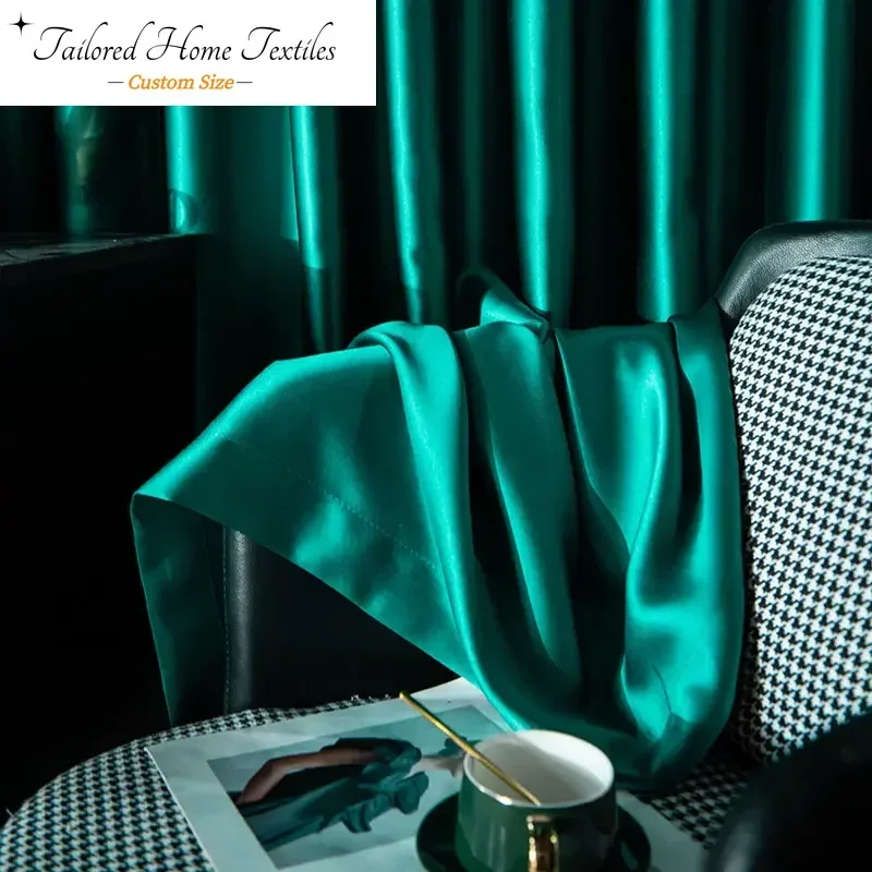 

Luxurious Customized Simple Modern Solid Color Blackout Curtains for Living Dining Room Bedroom Study Curtain Fabric Fashion