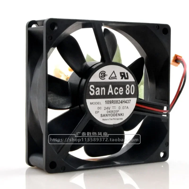for Sanyo 109R0824H437 24V 0.07A 8025 Ball Bearing Server Cooling Fan 8CM Original