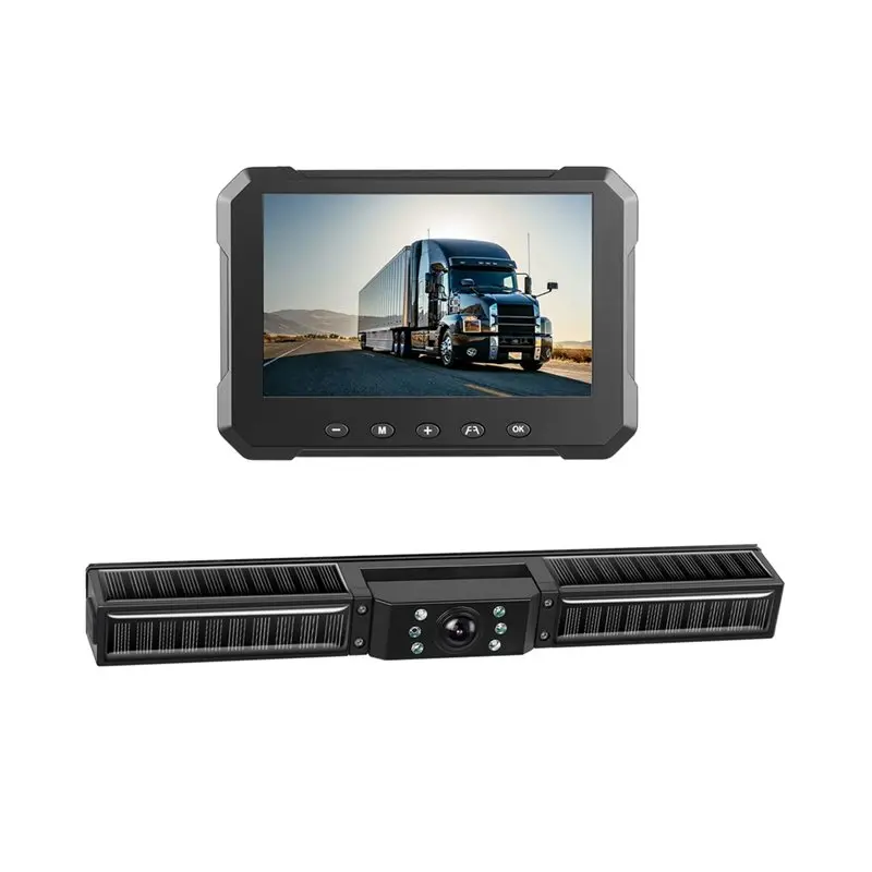 LXYB18B Solar Wireless Backup Camera With 720P 5Inch IPS Monitor, 2 Mins Easy Setup Battery Powered Night Vision IP68 Waterproof