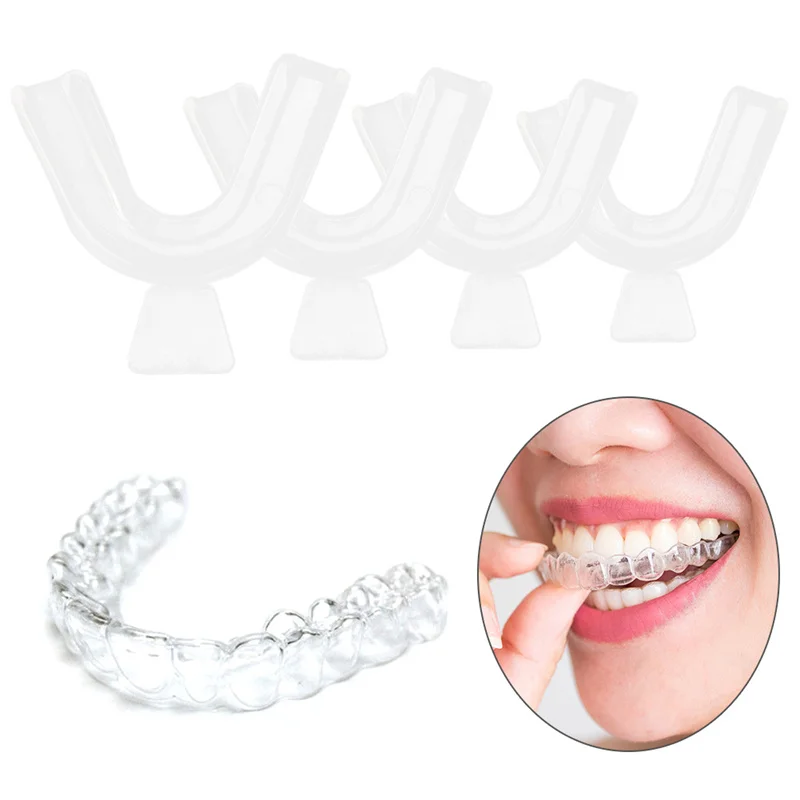 2/4pc Food Grade Silicone Teeth Protector Night Mouth Guard Tray For Bruxism Grinding Anti-snoring Boxing Sports Protection