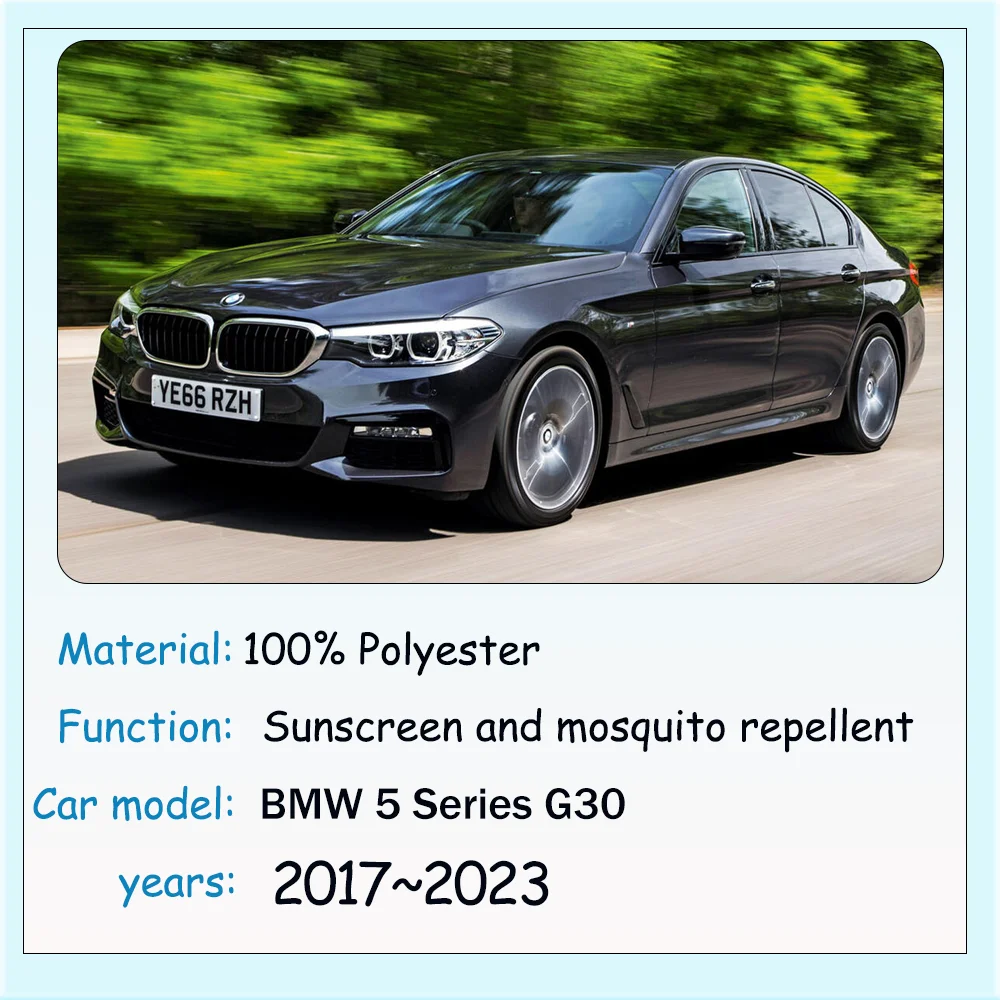 For BMW 5 Series G30 2017~2023 2018 2019 2020 Car Magnetic Mesh Privacy Sunshade Side Window Sun UV Shade Protection Accessories view 2