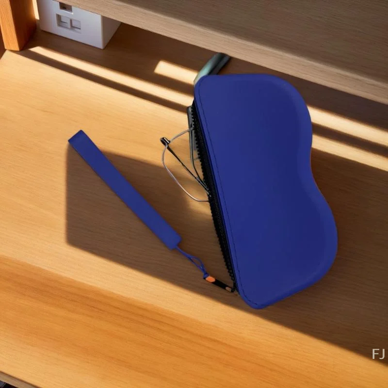 حقيبة تخزين إكسسوارات عصرية محمولة واحدة، حقيبة نظارات من السيليكون المقاوم للغبار والماء مع سحاب