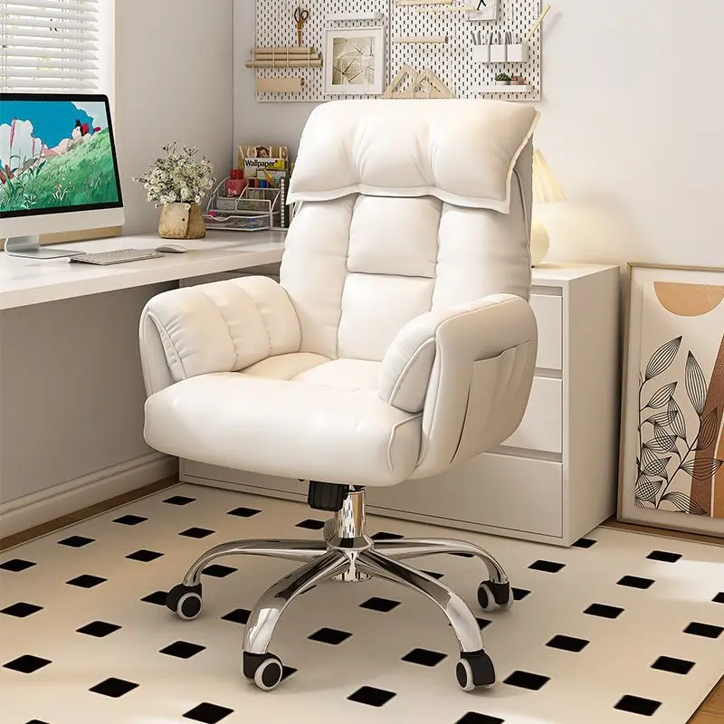 Computer chair comfortable pillow lazy chair with armrests home dormitory office with pedal lunch break chair office