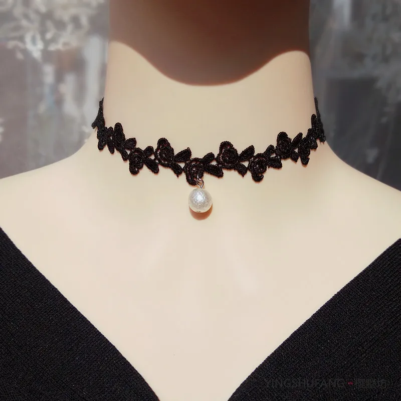 

Кружевное жемчужное ожерелье на ключицы, женское колье-колье, легкое роскошное ожерелье в стиле Лолиты, свадебное ожерелье принцессы, цепочка на ключицу