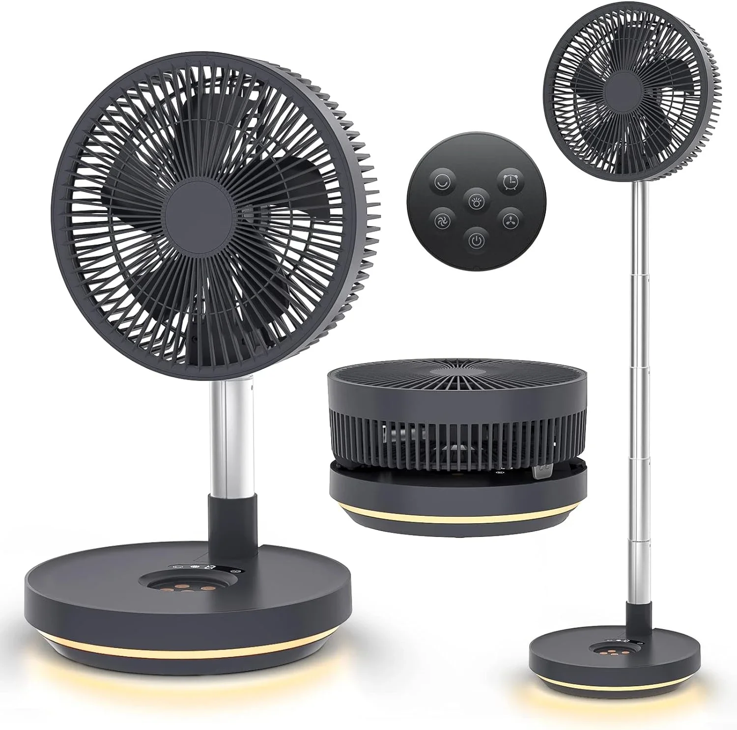 

Adjustable Height White 10 inch Oscillating Battery Operated Fan for Office Outdoor Camping Tent Travel, USB Rechargeable