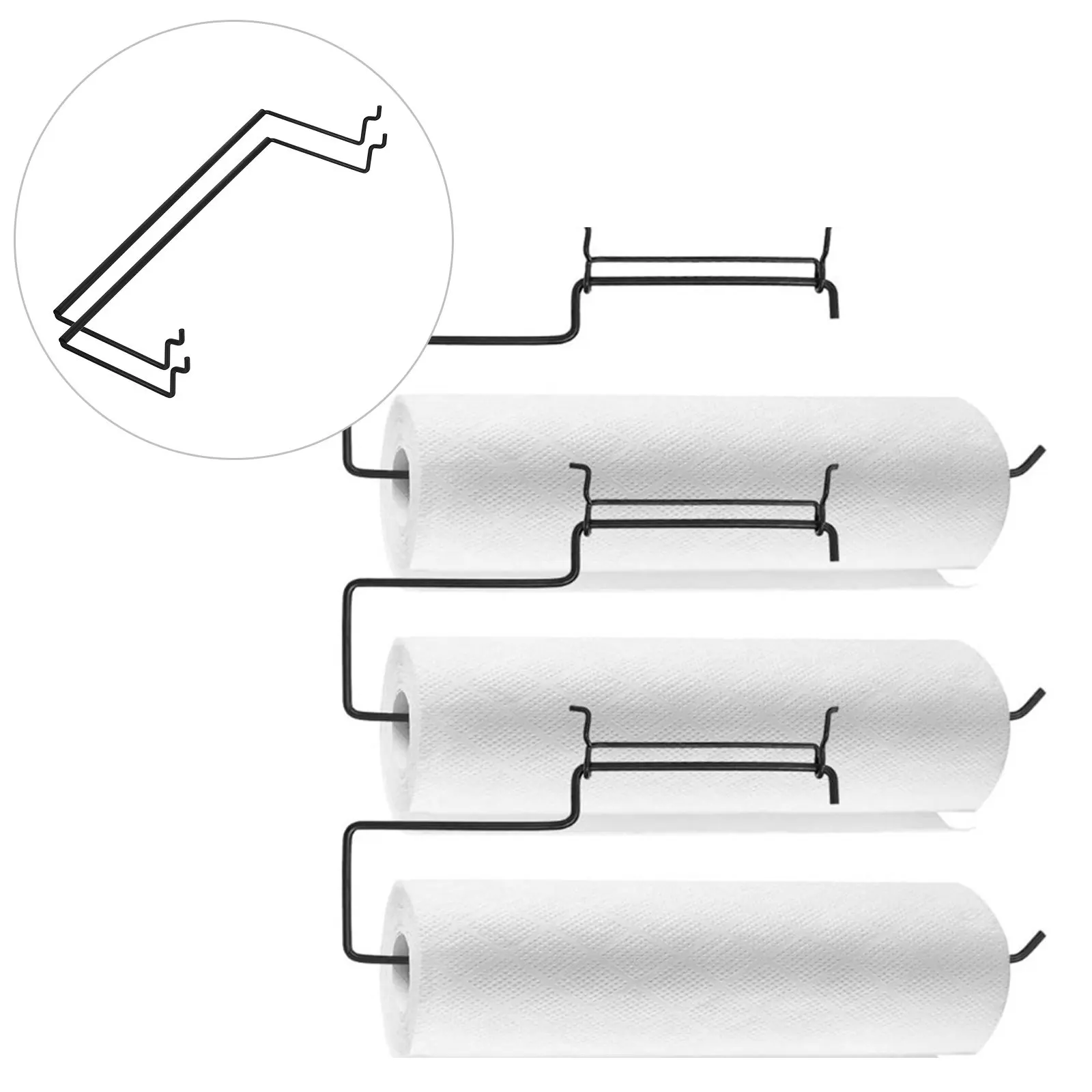 

2Pcs Pegboard Paper Towel Holder Iron Heavy Duty Organizer for Bathroom Kitchen Metal Pegboard Towel Bench Accessories