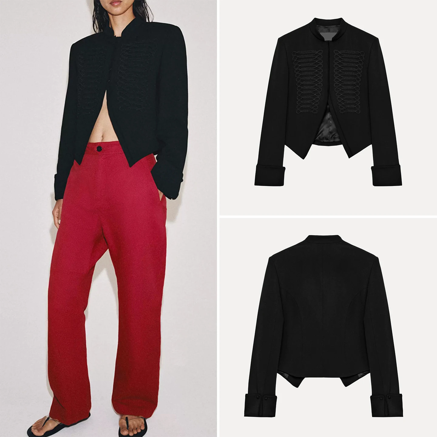 

Fashionable Short Sleeveless Women's Suit Jacket Casual Style Long Rope Knot Button Design Summer 2026 New Arrival ZADATA
