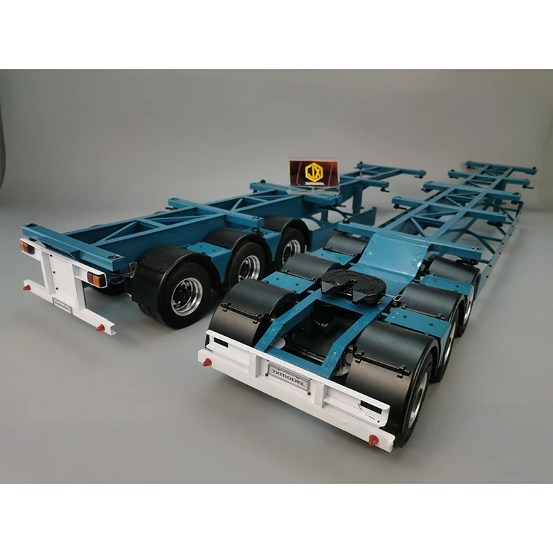 JXMODEL Double Semi-trailer for 1/14 Tamiya RC Truck Trailer Tipper Scania 770S MAN Benz Actros 3363 Volvo Car Diy Parts