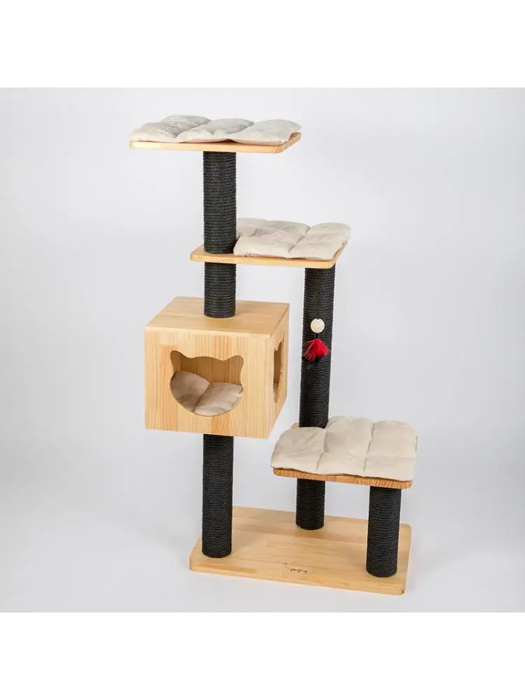 Solid Wood Cat Climbing Frame Cat Litter Cat Tree Cat House Cat Toy Wear-resistant And Bite-resistant