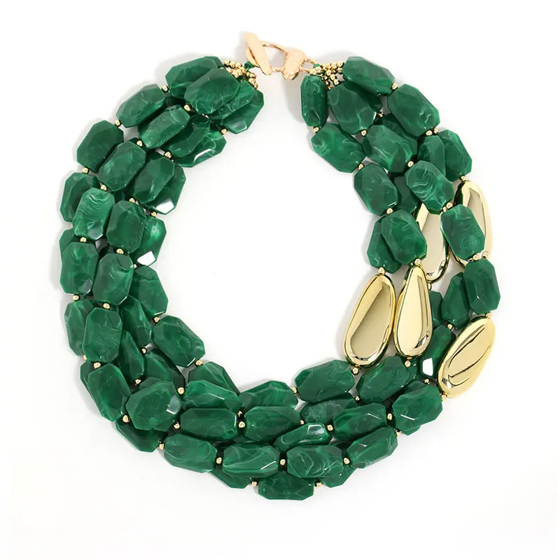 Statement Luxury Retro Multi-layer beaded Necklace for Women Wedding Party Jewelry