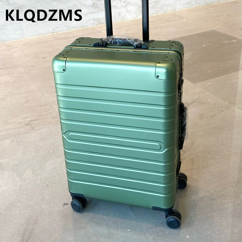 

KLQDZMS New Suitcase 20"24"28 Inch Trolley Case Full Aluminum Magnesium Alloy Boarding Box Student Password Box Travel Luggage