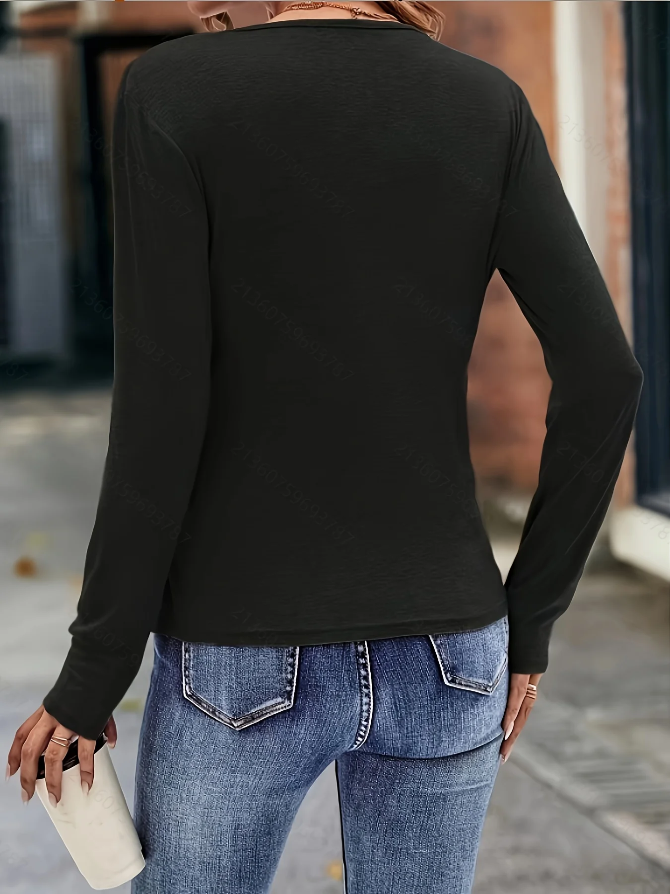 جديد الخصر النحيف مطوي الخامس الرقبة أعلى المرأة المألوف #4