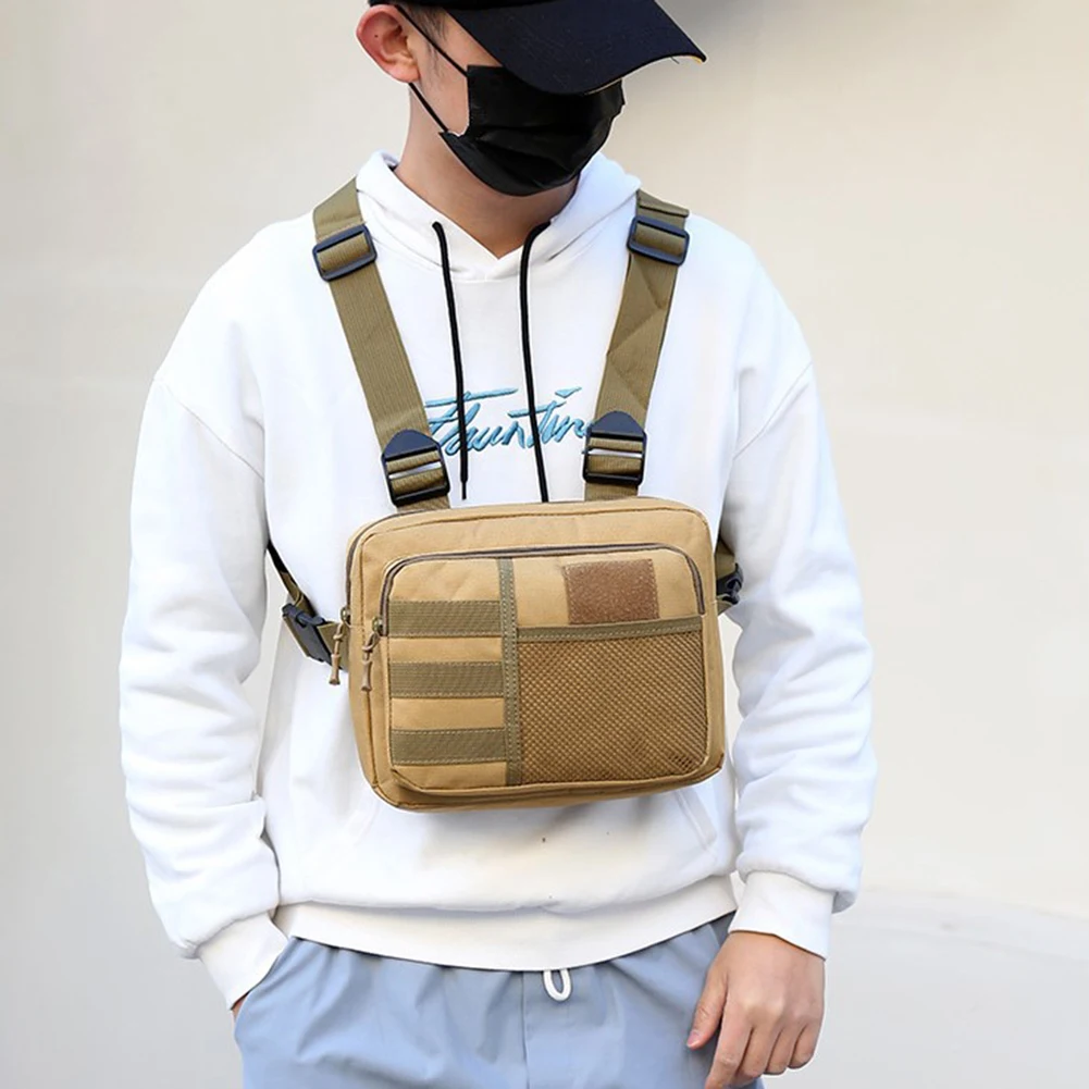 

Outdoor Vest Bag Streetwear Functionality Chest Bag Fashion Portable Multifunctional Multi-pockets Waterproof for Hiking Sports