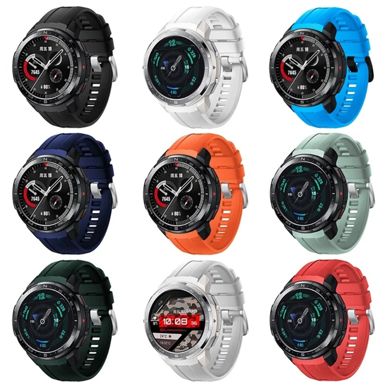 for Huawei Honor GS Pro Band Adjustable Smartwatch Silica Wear Resist Replacement Strap Wristbands Bracelet Waterproof