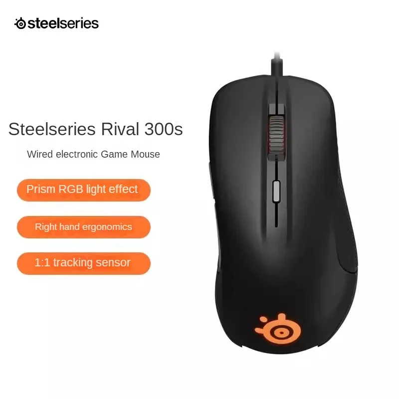 Original SteelSeries Rival300S Gaming Mouse Wired 6 Buttons RGB Lighting TrueMove Optical Sensor Mouse Gamer USB Mice 7200 CPI