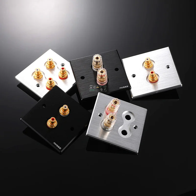 

Gold-plated RCA Socket Blank Panels 1/2 Position 86 Panel 5mmThick Audiophile AV Brushed Panel Banana Female Plug Speaker
