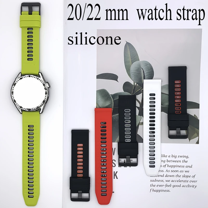 Silicone 22mm 20mm Watch Strap for HUAWEI WATCH GT 6 5 4 Pro 46mm Band GT 3 SE 2 42mm HONOR Magic Watch4 GS 3 Pro Bracelet