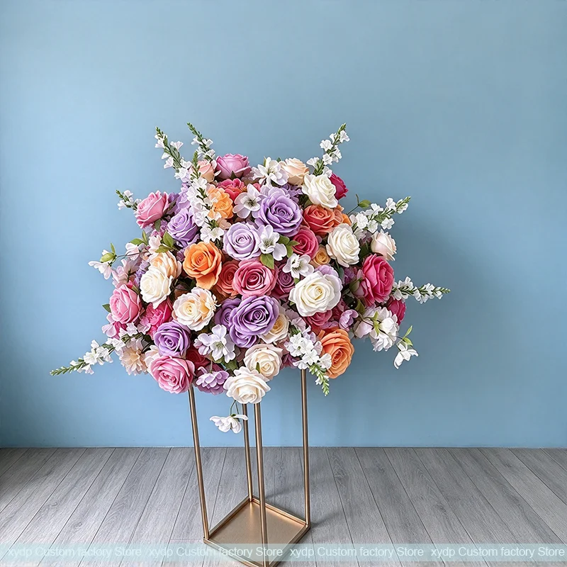 Grüne und weiße künstliche Rosen, Calla-Lilien, Amaranthus-Gras, Blumen-Mittelstück, Blumenball für Hochzeitsbogen, Hintergrund, Party-Dekoration ﻿ – Detail 6