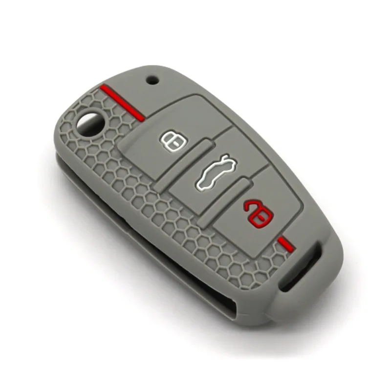 

Suitable for Audi A3A4LA6L TT folding 3-button semi-honeycomb shape new silicone car key bag ready in stock