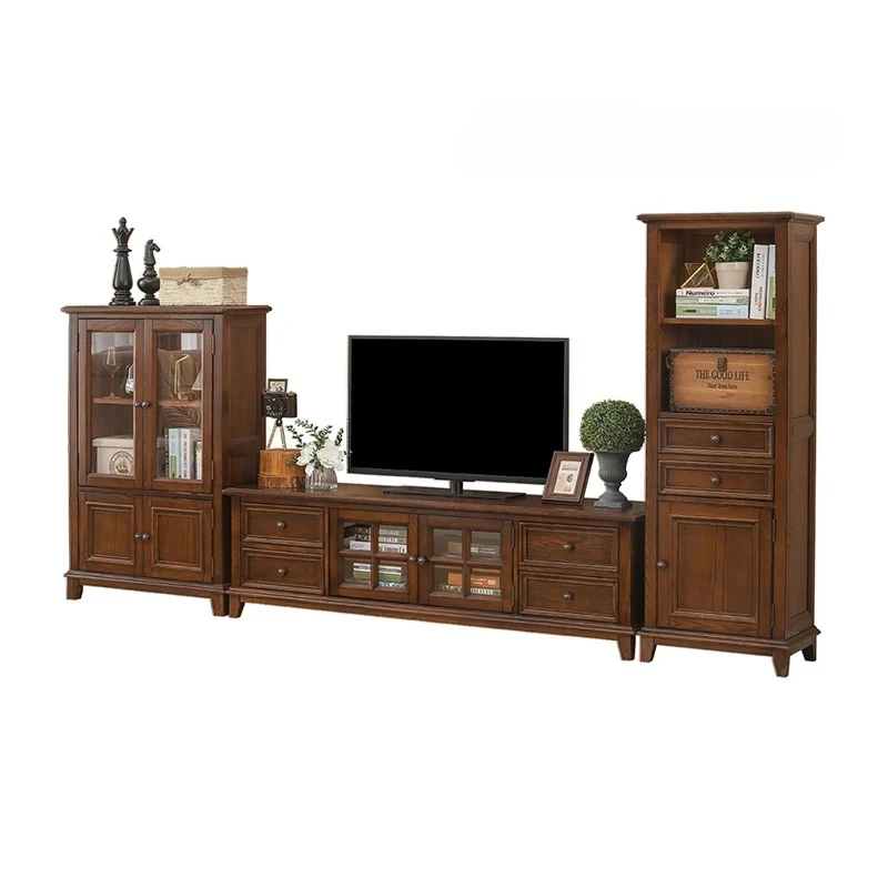 

American Country Ash Wood Wine Cabinet Modern Minimalist Wall Cabinet Home Living Room Storage Cabinet