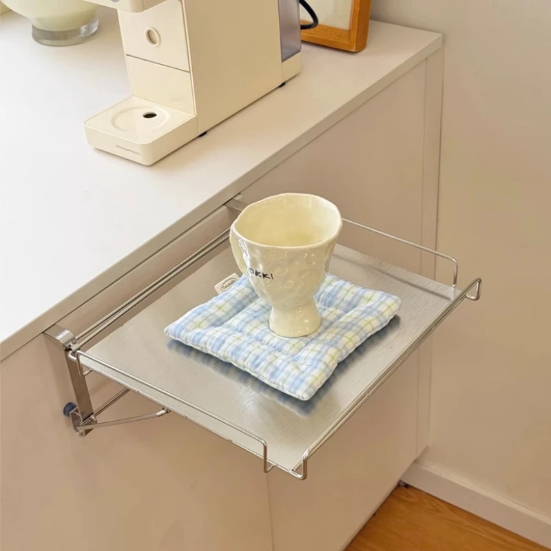 Stainless Steel Hanging Foldable Tabletop Kitchen Cabinet Mounted Board Expandable Auxiliary Countertop Tea Bar Breakfast Shelf