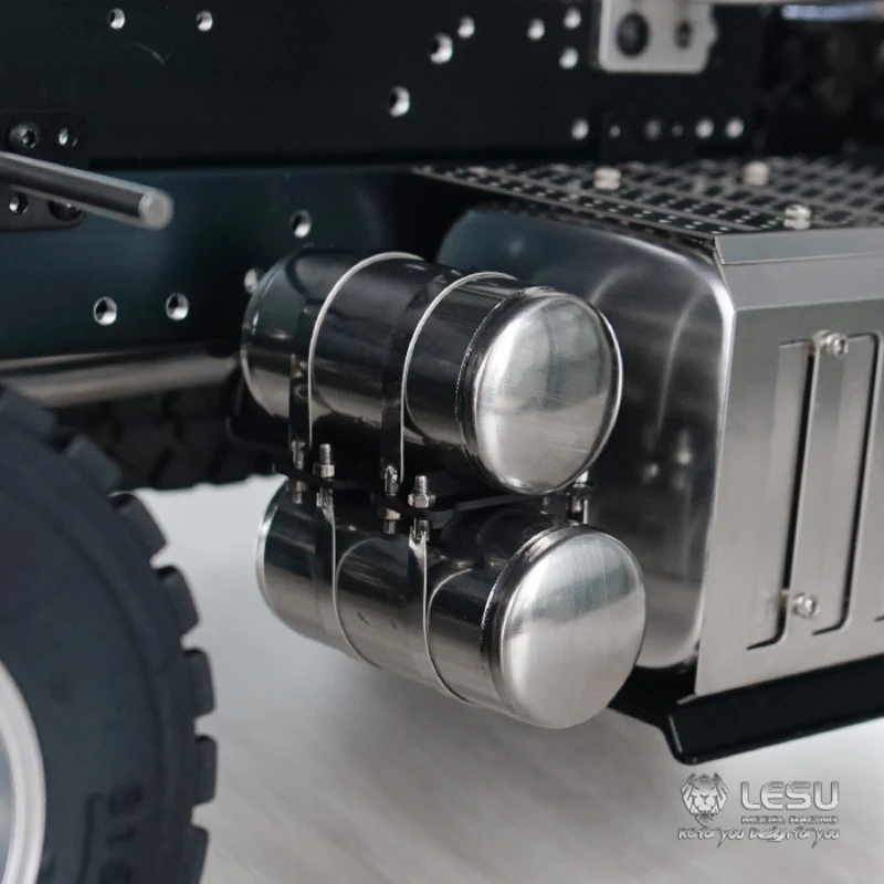 โลหะถังแก๊สถังน้ํามันสําหรับ Tamiya 1/14 RC รถบรรทุก Benz 3348 1:14 RC รถพ่วง LESU ชิ้นส่วน DIY