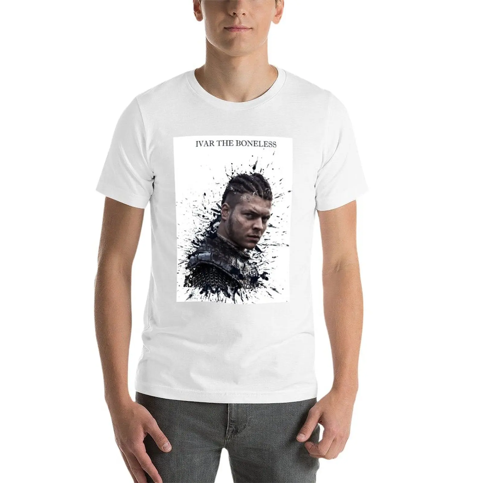 تي شيرت Ivar the boneless تي شيرت للرجال بقصة ضيقة تي شيرت مضحك للرجال