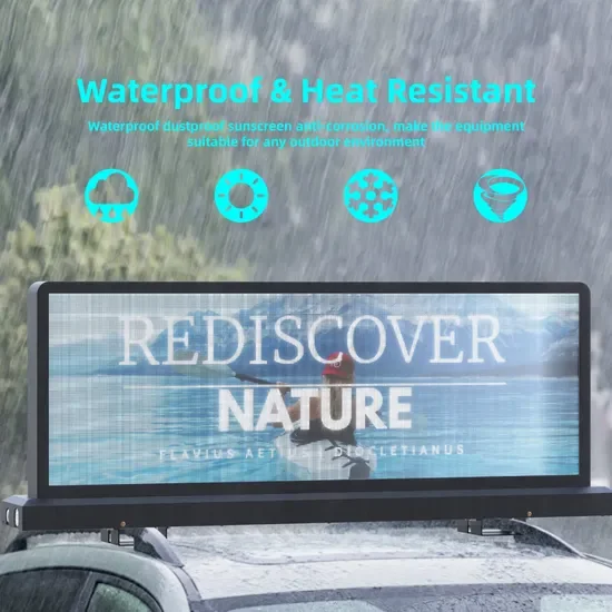 Custom Weatherproof Outdoor LED DisplayP5 960X320mm Outdoor Waterproof Advertising Display Taxi Top Screen Display For Car Taxi