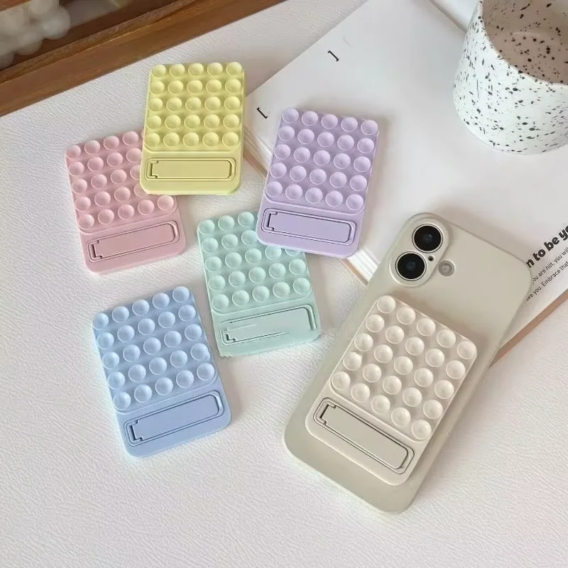 Universal Suction Cup Stand Mobile Phone Silicone Cover Anti-lost Adjustable Safety Cell Case Desktop Table Holder Kick Stand
