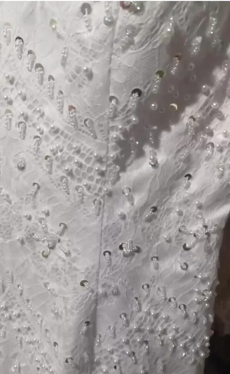 Vestido De Novia De sirena con apliques De encaje y cuello redondo personalizado, cola De barrido, vestido De Novia africano De manga larga