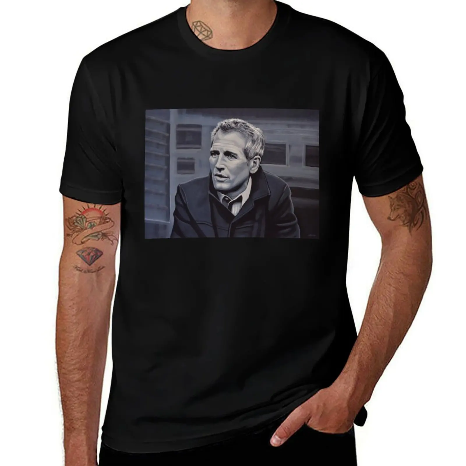 

Paul Newman Painting T-Shirt Luxury man shirts graphic Blouse mens graphic t-shirts anime
