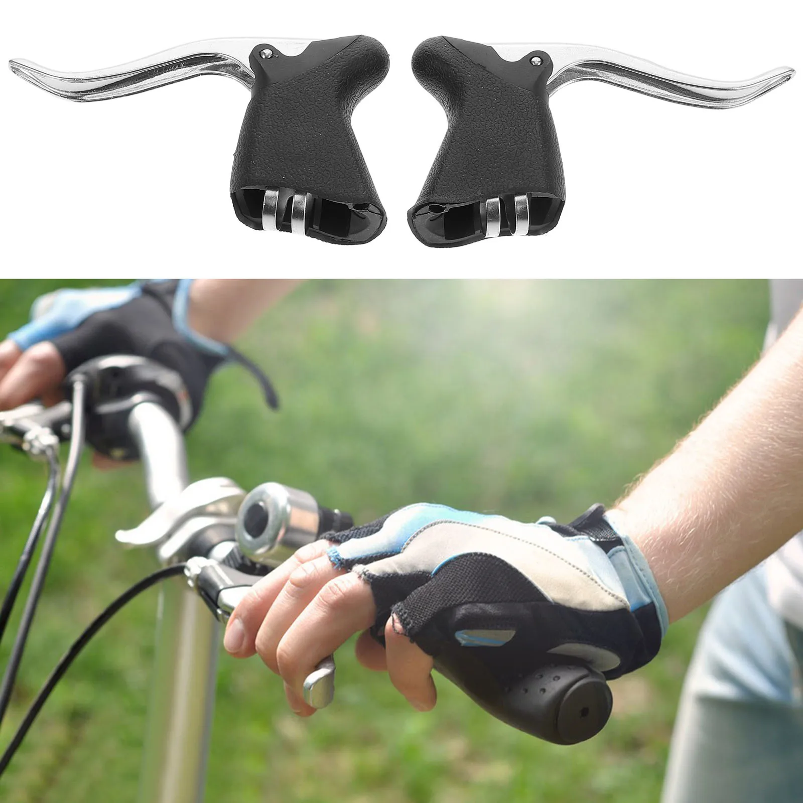 

2Pcs Bicycle Brake Lever Aluminum Alloy Handlebar Cycling Brakes for Road Bikes Drop Handlebar Stable Performance