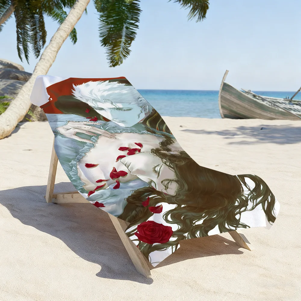 Classic Anime V-Vampire Hunter D-D Towel Sports Quick Dry Travel Camping Gear Sandproof Soft Light Large Beach Towel