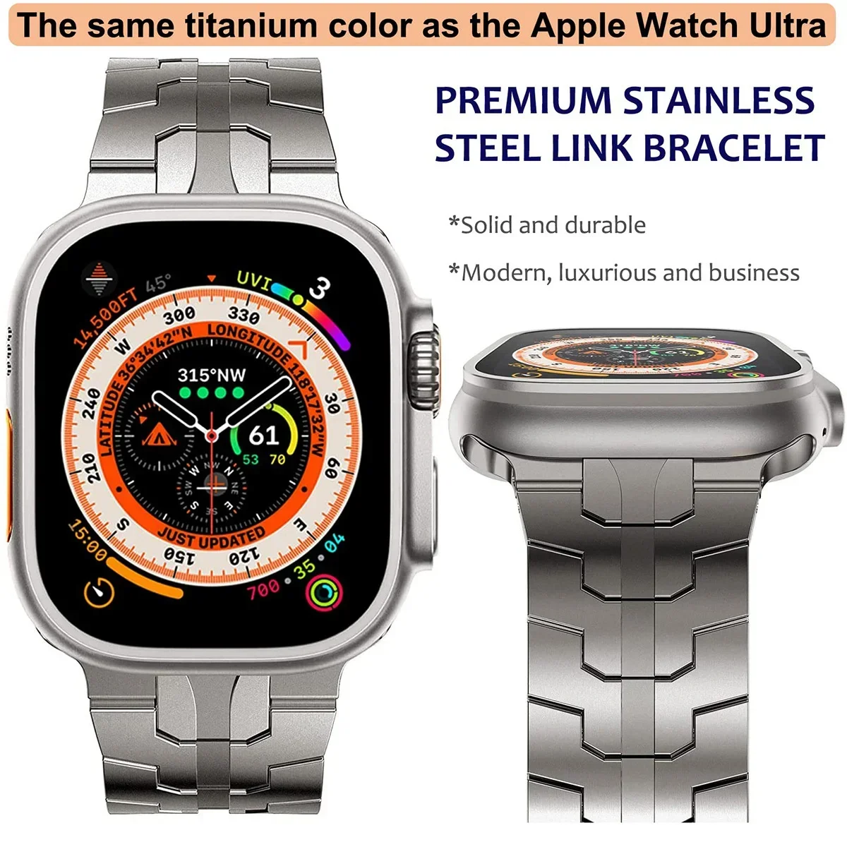 Tali Paduan Titanium untuk Apple Watch Ultra/2 49mm Gelang Jam