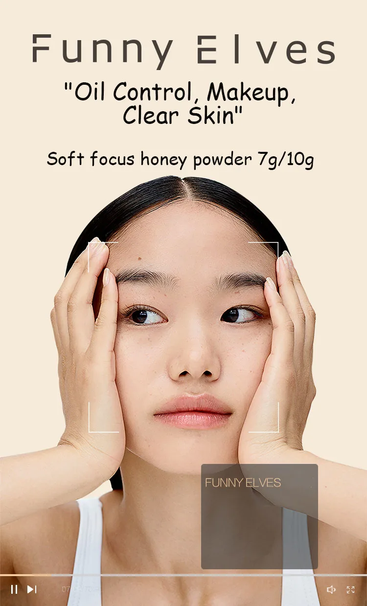 Funnyelves ソフトフォーカスパウダーオイルコントロールメイクアップドライとウェット感光性毛穴パウダー長期的なフェイスメイクアップ化粧品