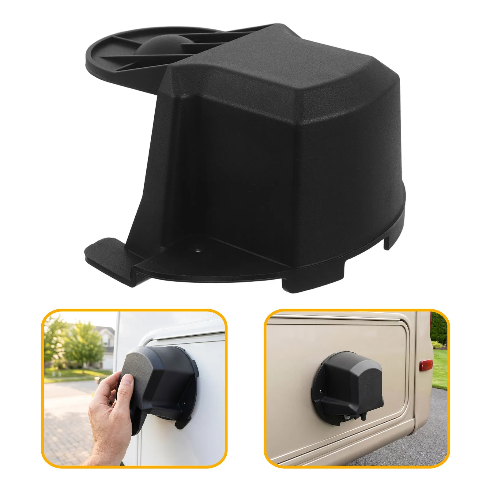 Rv Trailer Hatch Lock Cover Nylon Dustproof Press Button Latch Single-Hand Operation Camper Storage Door Lock Assembly Protector
