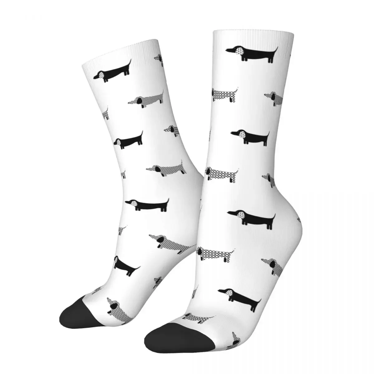 

Retro Dachshund Dog Soccer Socks Polyester Crew Socks for Women Men Sweat Absorbing