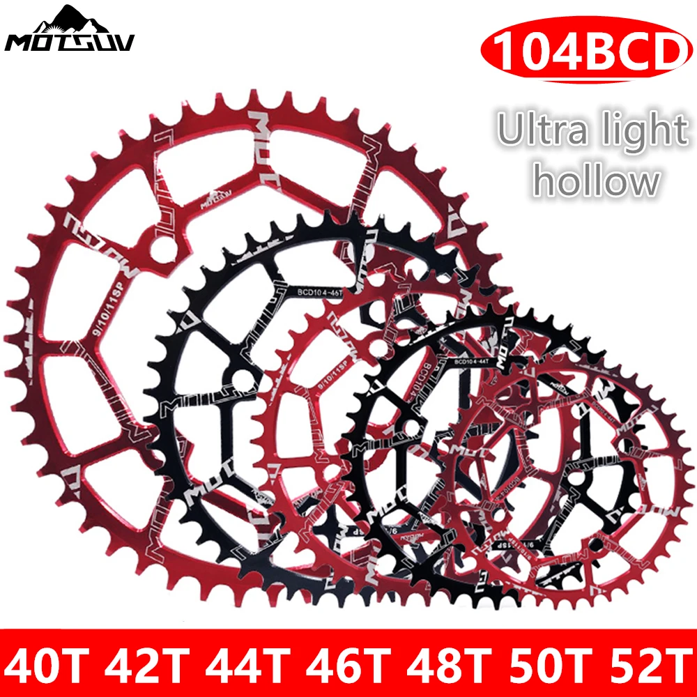 VXM 104 BCD Round Aluminum Narrow Wide Chainring, 104BCD 40T 42T 44T 46T 48T 50T52T, Mountain Bike Chainring, Premium Spor