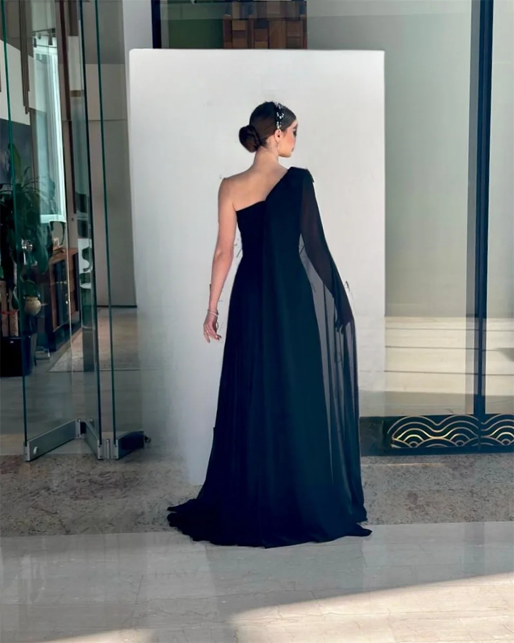 Formal Gown Saudi Arabia Dearin One Shoulder A-line Floor Length Skirts Tulle Bespoke Occasion Dresses Evening Prom Dress